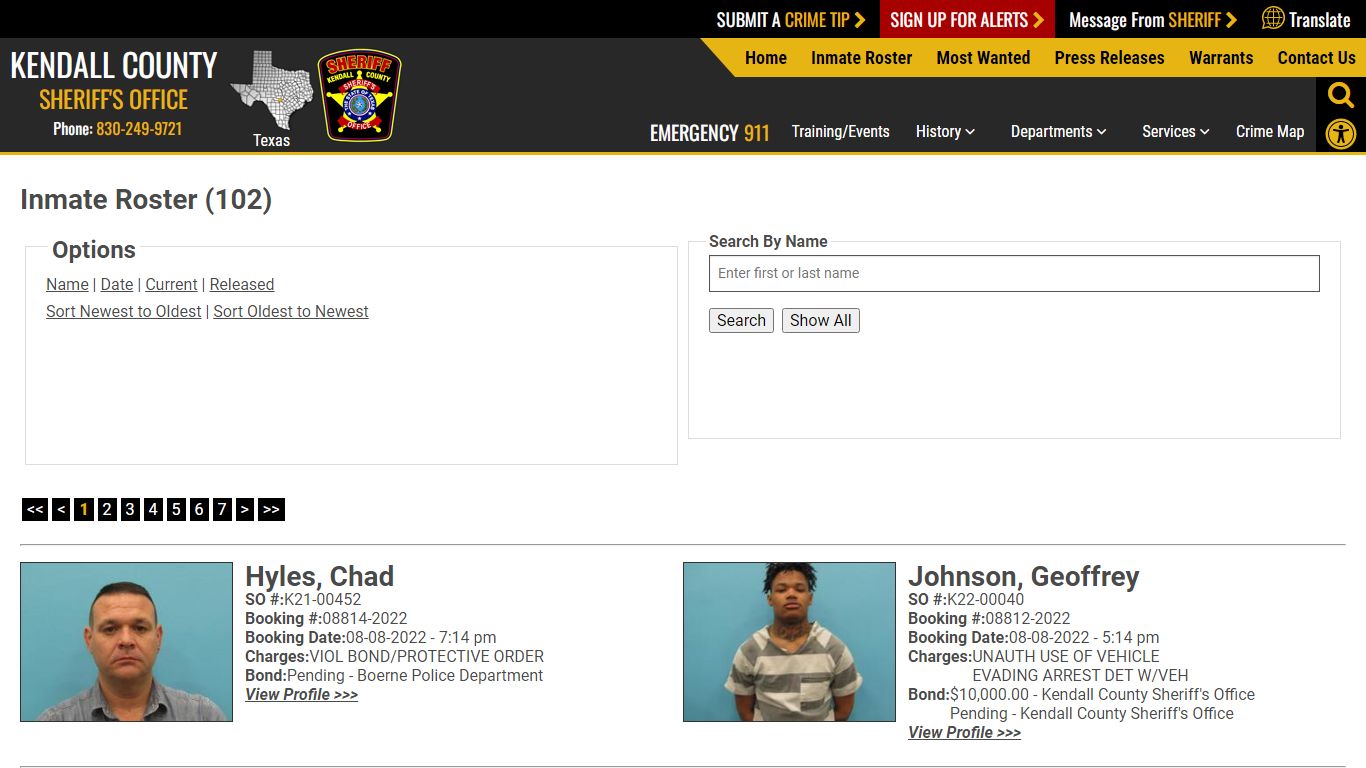 Inmate Roster - Kendall County Sheriff